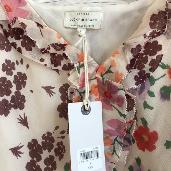 Lucky Brand ruffle top size L - Picture 4 of 4